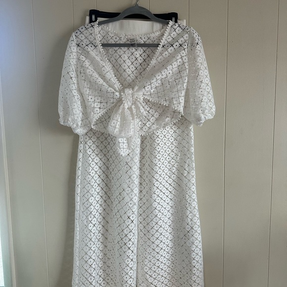 Summer at Sea Ivory Crochet Lace Wide-Leg Swim Cover-Up Pants | Lulus - Picture 10 of 10